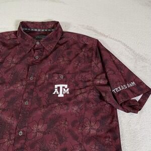 Texas A&M Aggies Shirt Mens Large Red NCAA Football Chiliwear Hawaiian Print